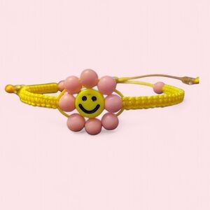 Smiley Flower Bracelet in Pink and Yellow